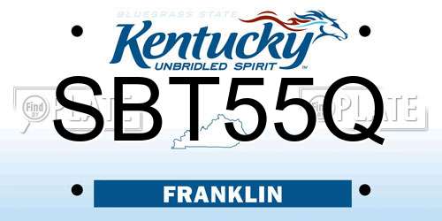 SBT55Q Kentucky License Plate
