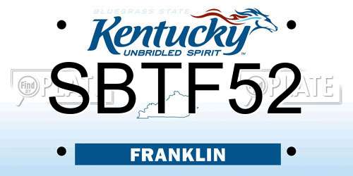 SBTF52 Kentucky License Plate