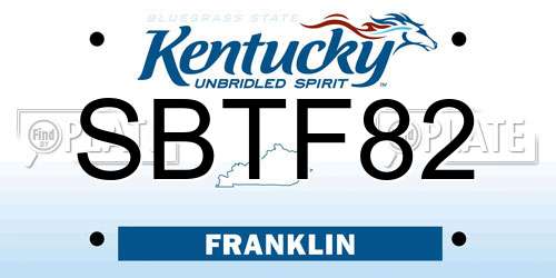 SBTF82 Kentucky License Plate