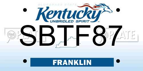 SBTF87 Kentucky License Plate