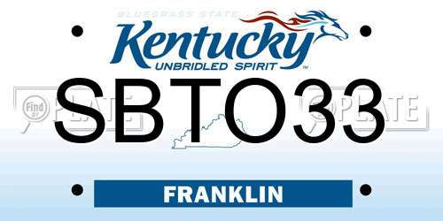 SBTO33 Kentucky License Plate