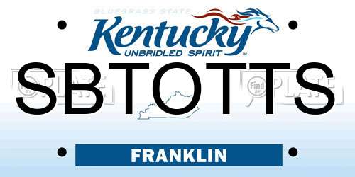 SBTOTTS Kentucky License Plate