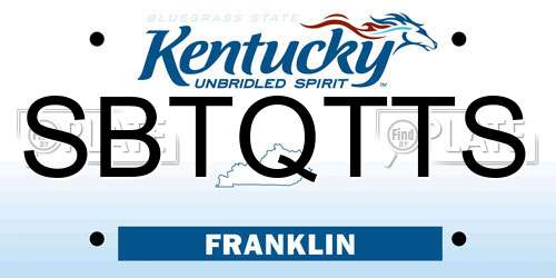 SBTQTTS Kentucky License Plate