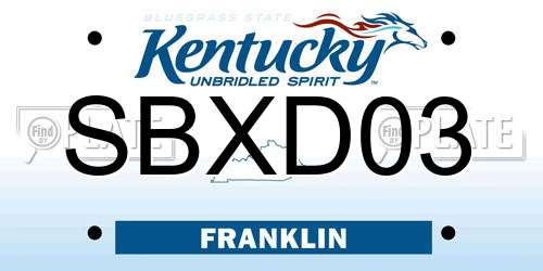 SBXD03 Kentucky License Plate