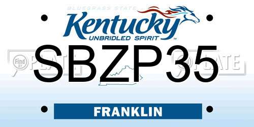 SBZP35 Kentucky License Plate