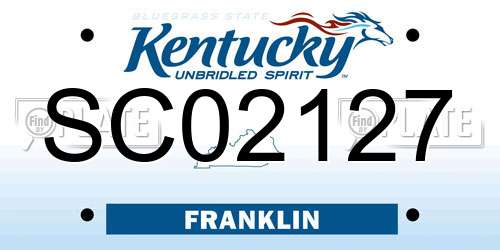 SC02127 Kentucky License Plate