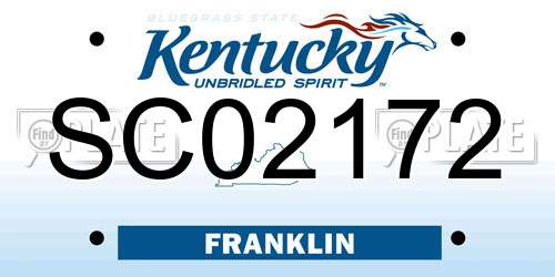 SC02172 Kentucky License Plate