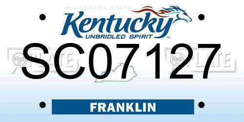 SC07127 Kentucky License Plate
