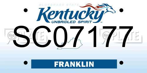SC07177 Kentucky License Plate