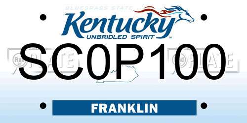 SC0P100 Kentucky License Plate