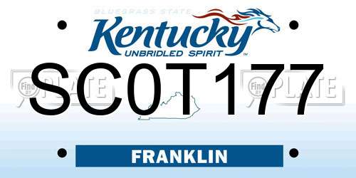 SC0T177 Kentucky License Plate