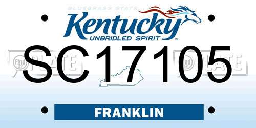 SC17105 Kentucky License Plate