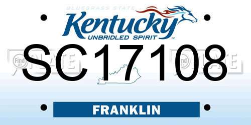 SC17108 Kentucky License Plate