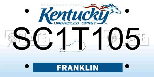 SC1T105 Kentucky License Plate