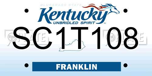 SC1T108 Kentucky License Plate