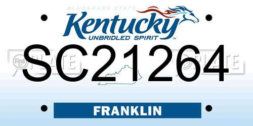 SC21264 Kentucky License Plate