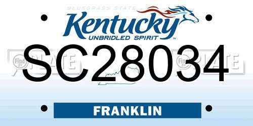 SC28034 Kentucky License Plate