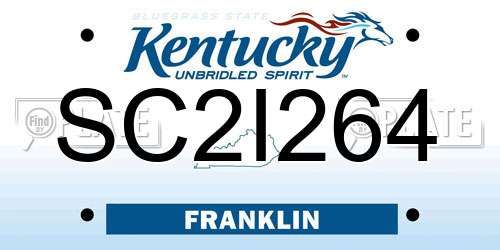 SC2I264 Kentucky License Plate