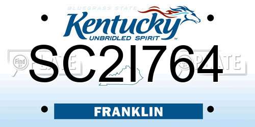 SC2I764 Kentucky License Plate