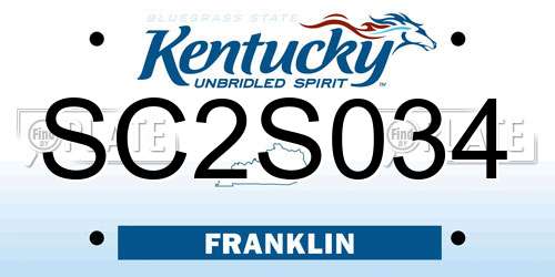 SC2S034 Kentucky License Plate