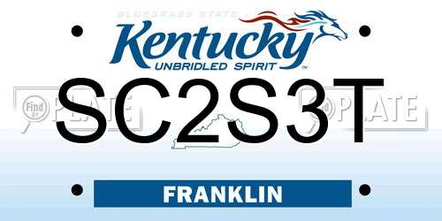 SC2S3T Kentucky License Plate