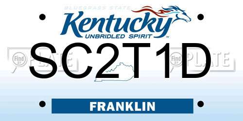 SC2T1D Kentucky License Plate