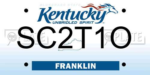 SC2T1O Kentucky License Plate