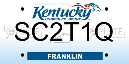 SC2T1Q Kentucky License Plate
