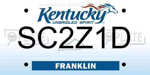 SC2Z1D Kentucky License Plate