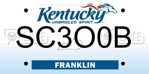 SC3O0B Kentucky License Plate