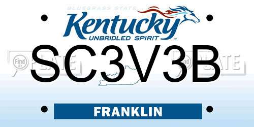 SC3V3B Kentucky License Plate