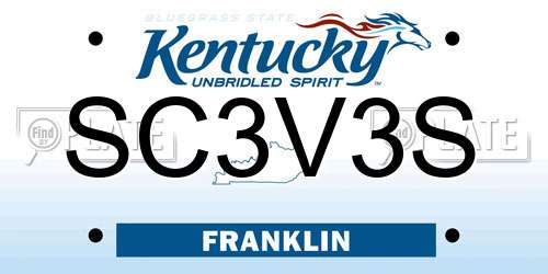 SC3V3S Kentucky License Plate