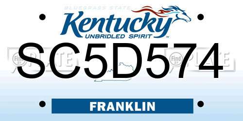SC5D574 Kentucky License Plate