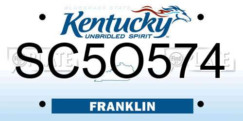 SC5O574 Kentucky License Plate