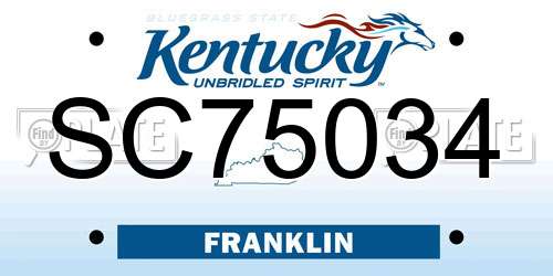 SC75034 Kentucky License Plate