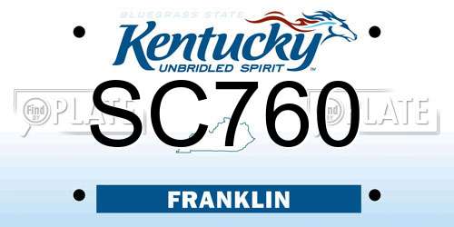SC760 Kentucky License Plate