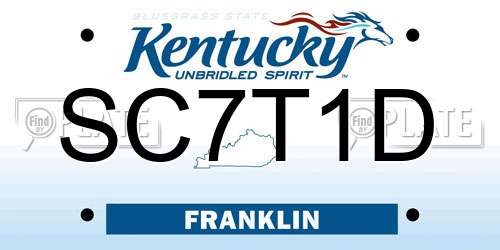 SC7T1D Kentucky License Plate