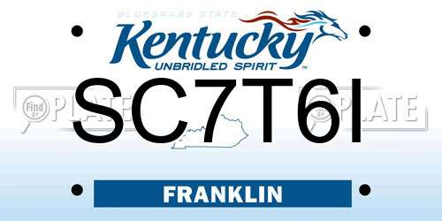 SC7T6I Kentucky License Plate