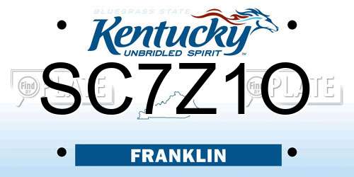 SC7Z1O Kentucky License Plate