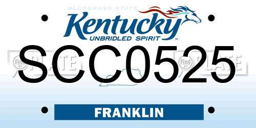 SCC0525 Kentucky License Plate
