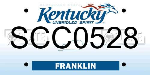SCC0528 Kentucky License Plate