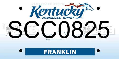 SCC0825 Kentucky License Plate