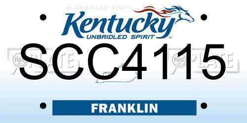 SCC4115 Kentucky License Plate