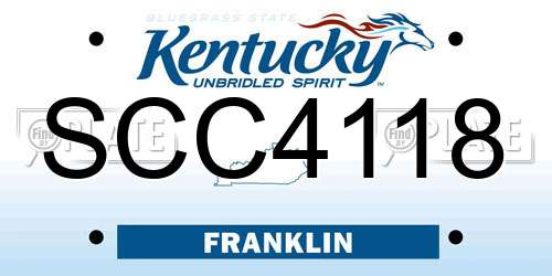 SCC4118 Kentucky License Plate