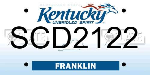 SCD2122 Kentucky License Plate