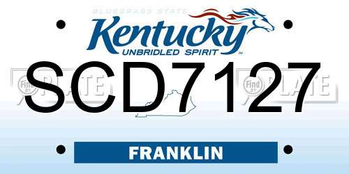 SCD7127 Kentucky License Plate