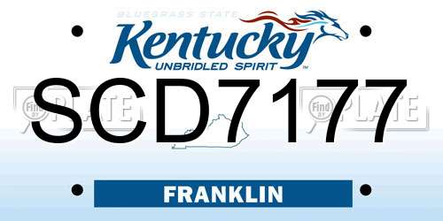 SCD7177 Kentucky License Plate
