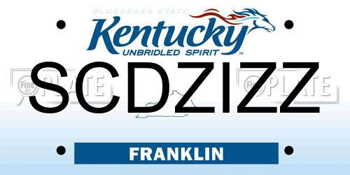 SCDZIZZ Kentucky License Plate