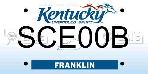 SCE00B Kentucky License Plate