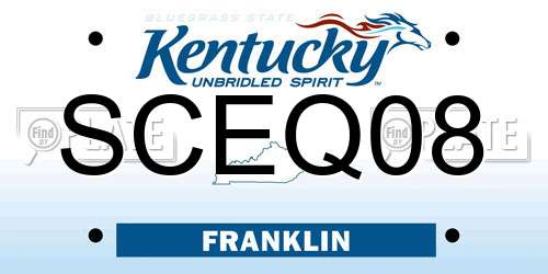 SCEQ08 Kentucky License Plate